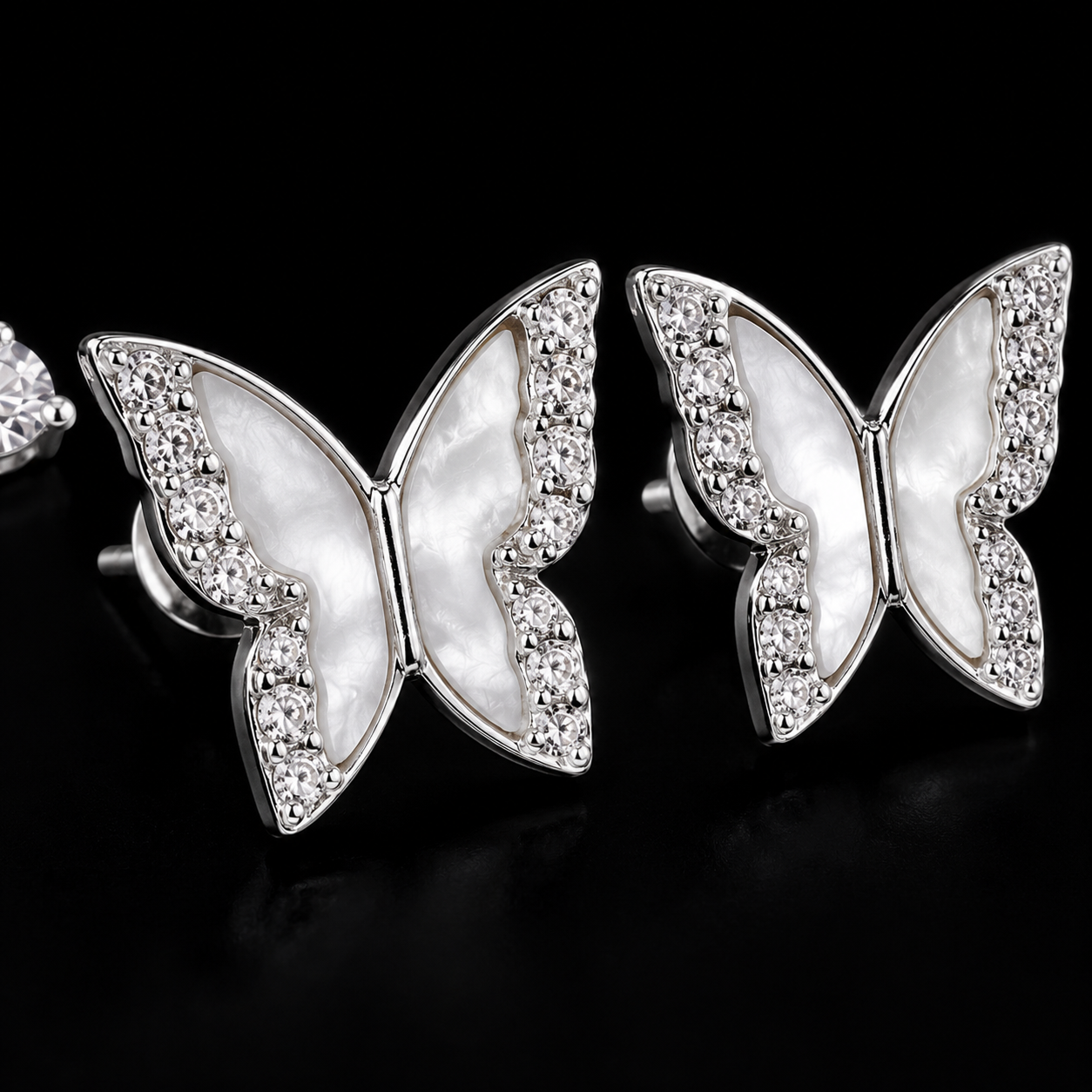Butterfly Dreams Silver Stud Earring Set