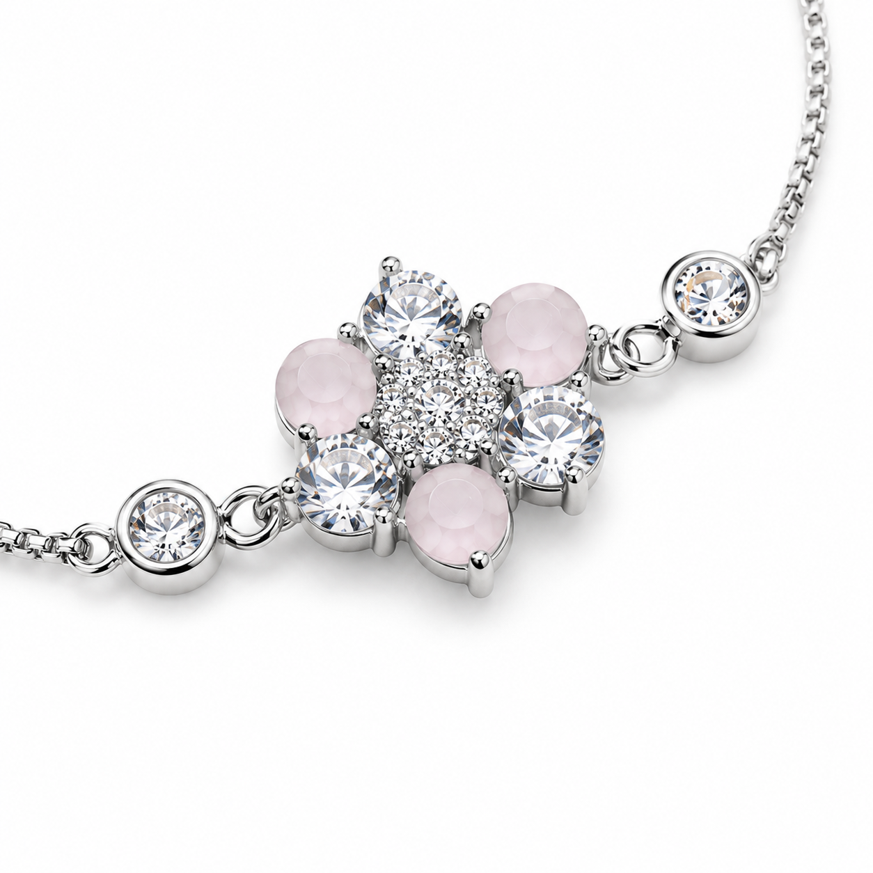 Women Blossom Sparkle Silver Bracelet