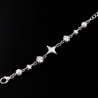 Celeste Pearl Star Silver Bracelet