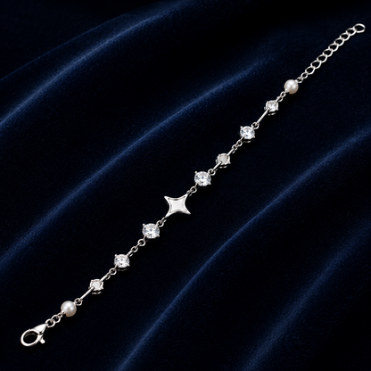 Celeste Pearl Star Silver Bracelet
