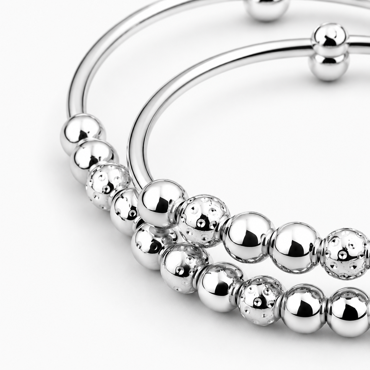 Baby Beaded Silver Kada
