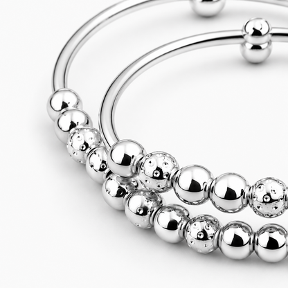 Baby Beaded Silver Kada