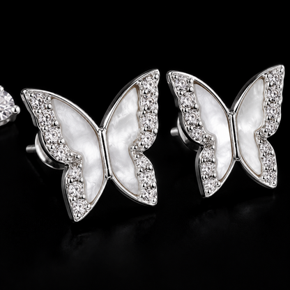 Butterfly Dreams Silver Stud Earring Set