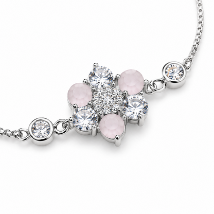 Women Blossom Sparkle Silver Bracelet