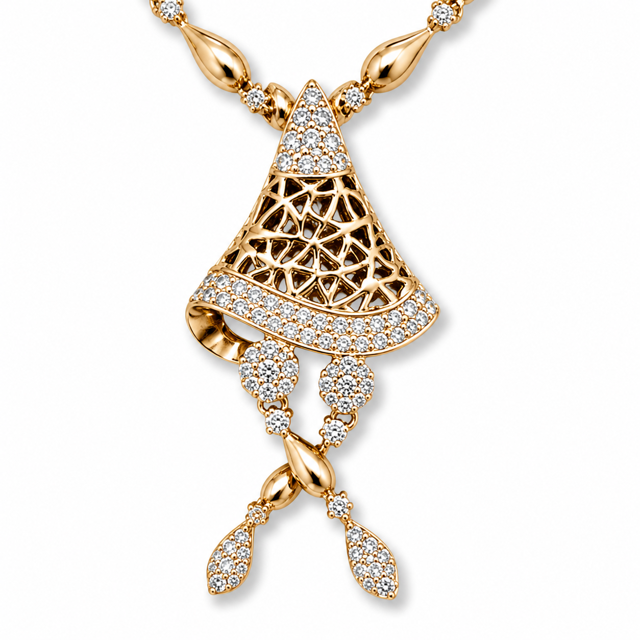 Celestial Bell Rose Gold Pendant Set