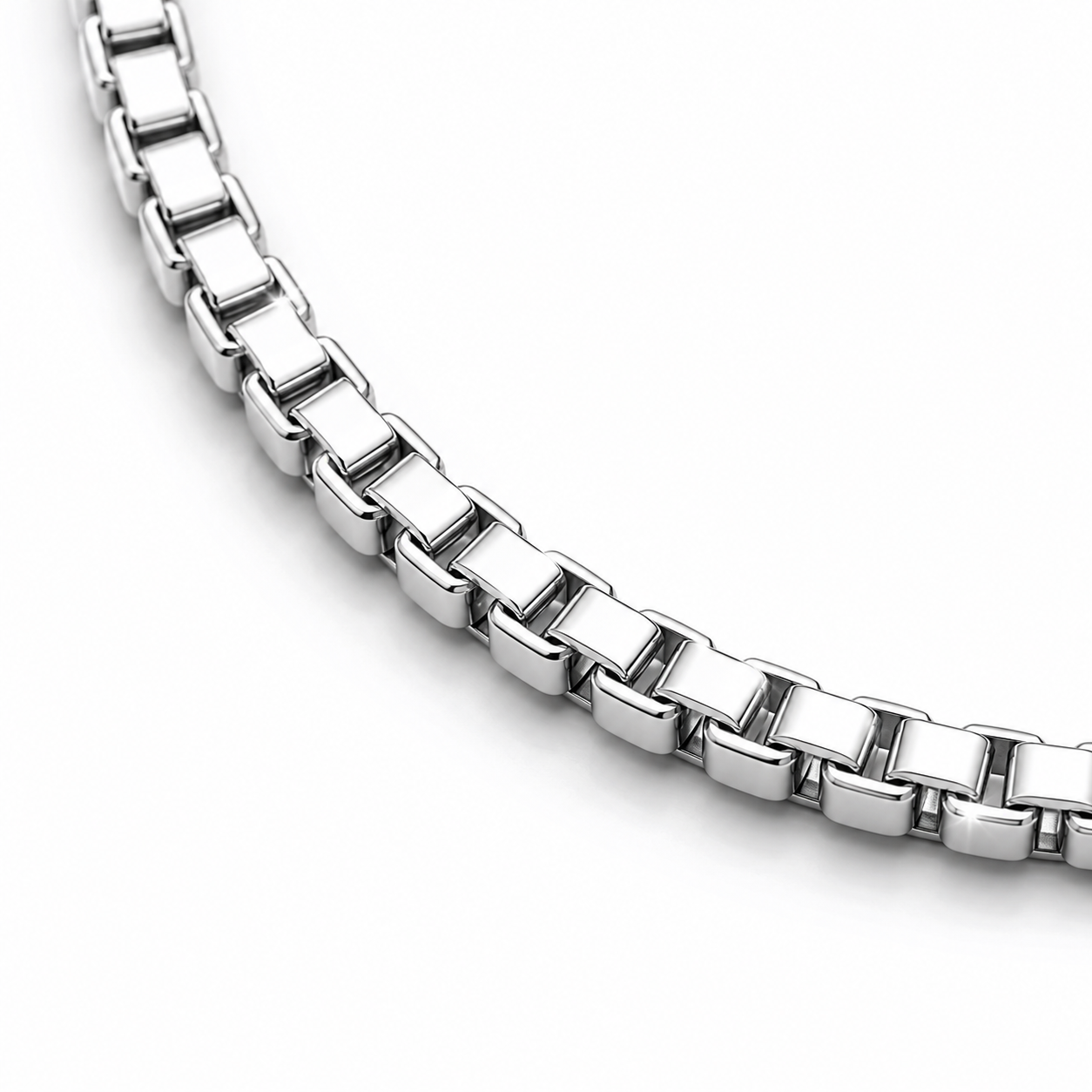 Modern Box Link Silver Chain