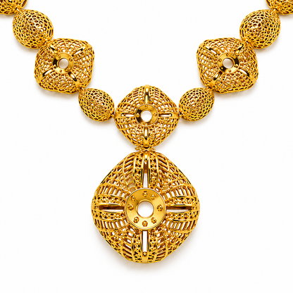 Royal Filigree Gold Statement Necklace