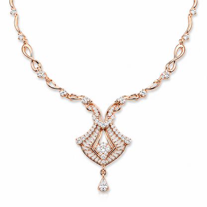 Rose Infinity Diamond Necklace Set