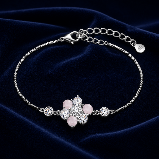 Women Blossom Sparkle Silver Bracelet