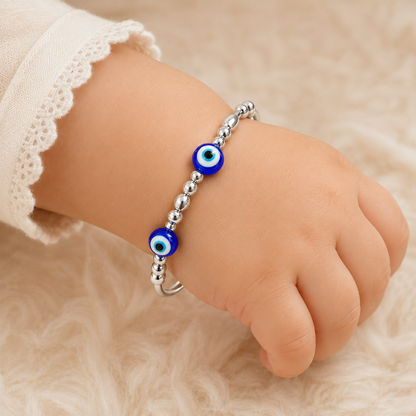 Baby Nazar Evil Eye Silver Kada