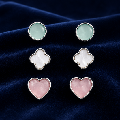Pastel Charm Trio Stud Earring Set