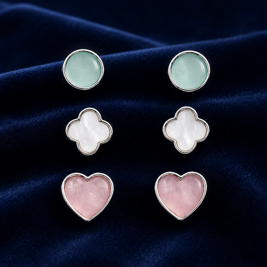 Pastel Charm Trio Stud Earring Set