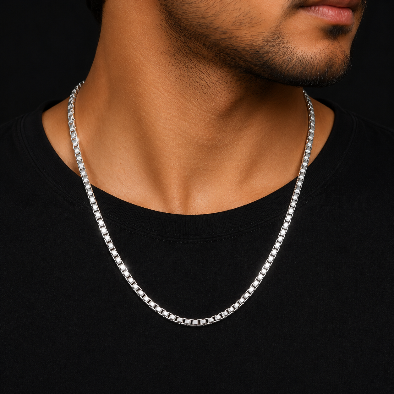 Modern Box Link Silver Chain