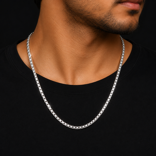 Modern Box Link Silver Chain