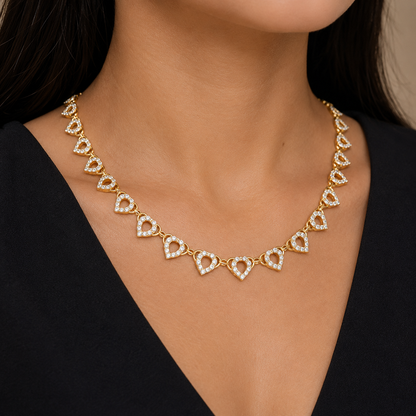 Diamond Heart Elegance Necklace Set