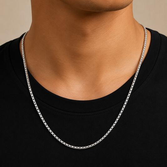 Premium Box Weave Silver Chain