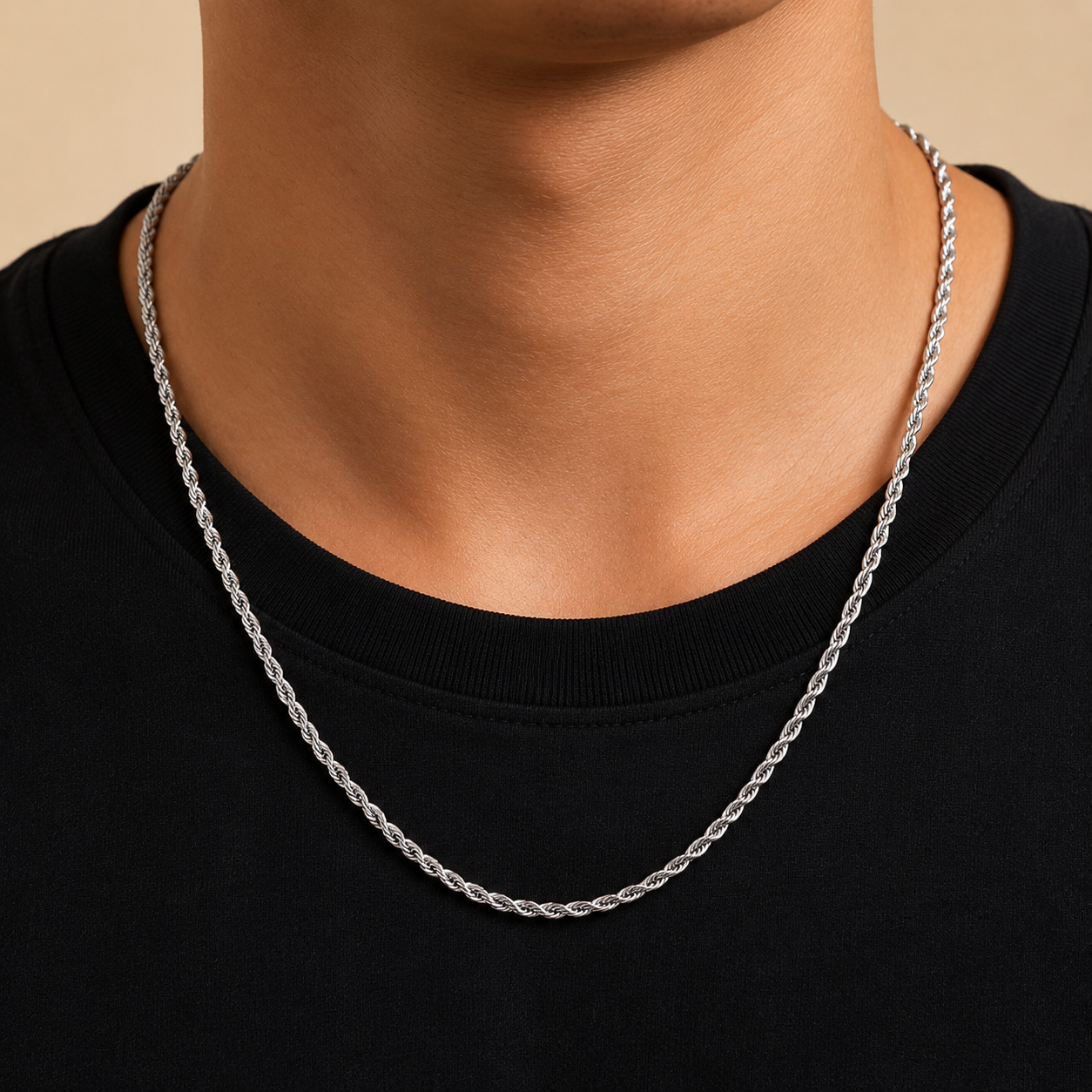 Twisted Rope Silver Chain