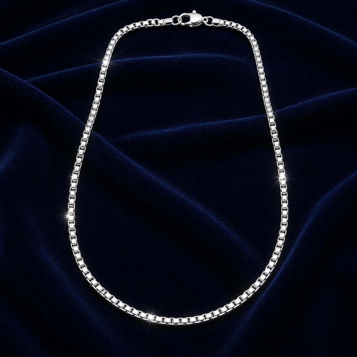Modern Box Link Silver Chain