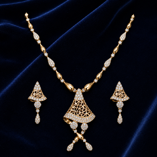 Celestial Bell Rose Gold Pendant Set