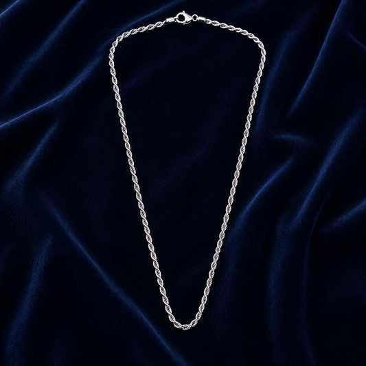 Twisted Rope Silver Chain