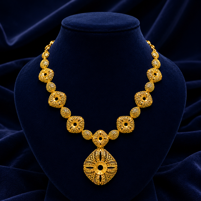 Royal Filigree Gold Statement Necklace