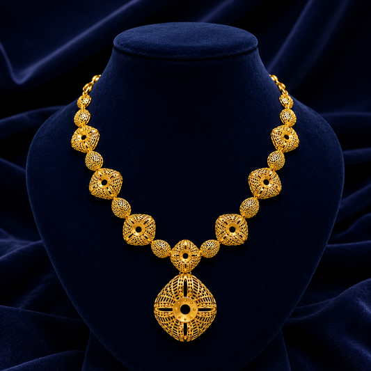 Royal Filigree Gold Statement Necklace