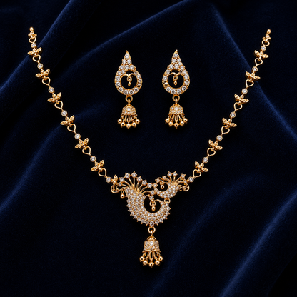 Royal Peacock Sparkle Necklace Set
