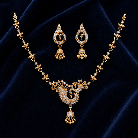 Royal Peacock Sparkle Necklace Set