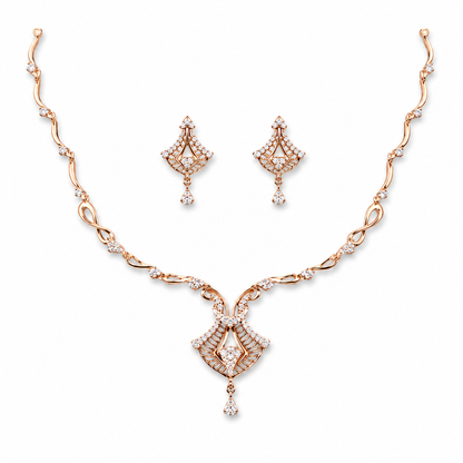 Rose Infinity Diamond Necklace Set