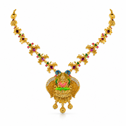 Peacock Lakshmi Temple Necklace