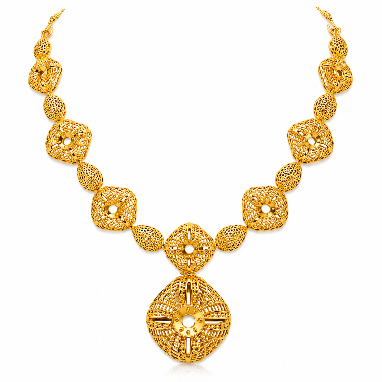 Royal Filigree Gold Statement Necklace