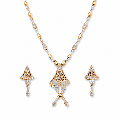 Celestial Bell Rose Gold Pendant Set